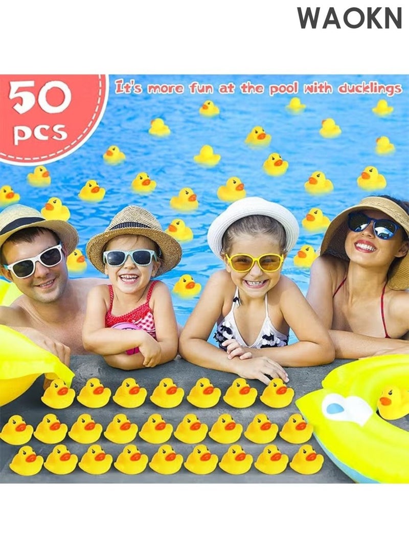 WAOKN 50 Mini Rubber Ducks, Baby Bath, Duck Birthday Party Accessories, Baby Shower To Celebrate The Joy Of Children,Baby bath companion little yellow duck toy,Pool stuffed toys, Summer Beach Pool Activity Carnival Game. - Image 4