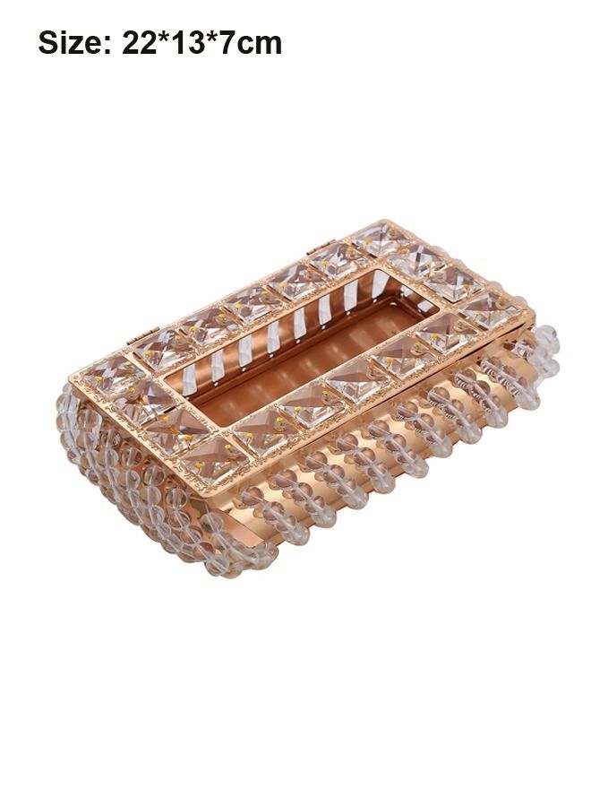 fashionhome European Style Crystal Tissue Box Cover Creative Tissue Holders Facial Tissue Dispenser for Bathroom Vanity Countertops and Bedroom 22 x 13 x 7 Centimeter - Image 4