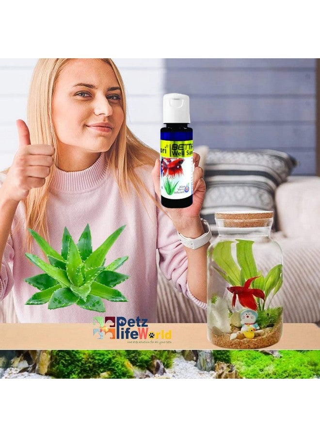 VAYINATO علاج مائي فاييناتوا ستوري بيتا ويل شور|محلول شامل معزز بالألوة فيرا لصحة سمك البيتا مثل تعفن الزعانف، الجروح الخارجية والاستسقاء (30 مل * عبوة من 2) - 60 مل - Image 3