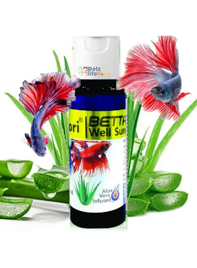 VAYINATO علاج مائي فاييناتوا ستوري بيتا ويل شور|محلول شامل معزز بالألوة فيرا لصحة سمك البيتا مثل تعفن الزعانف، الجروح الخارجية والاستسقاء (30 مل * عبوة من 2) - 60 مل - Image 2