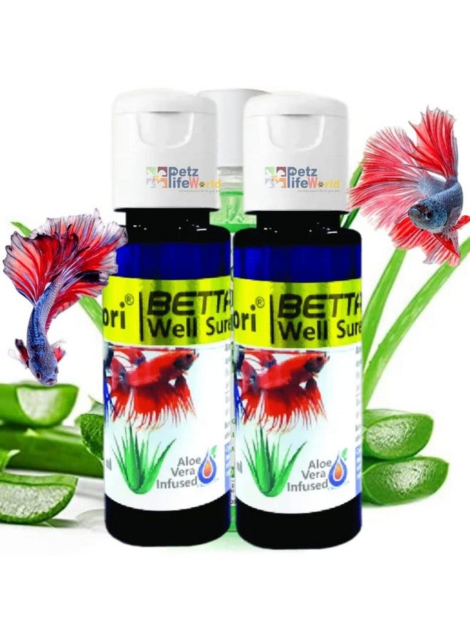 VAYINATO علاج مائي فاييناتوا ستوري بيتا ويل شور|محلول شامل معزز بالألوة فيرا لصحة سمك البيتا مثل تعفن الزعانف، الجروح الخارجية والاستسقاء (30 مل * عبوة من 2) - 60 مل - Image 1