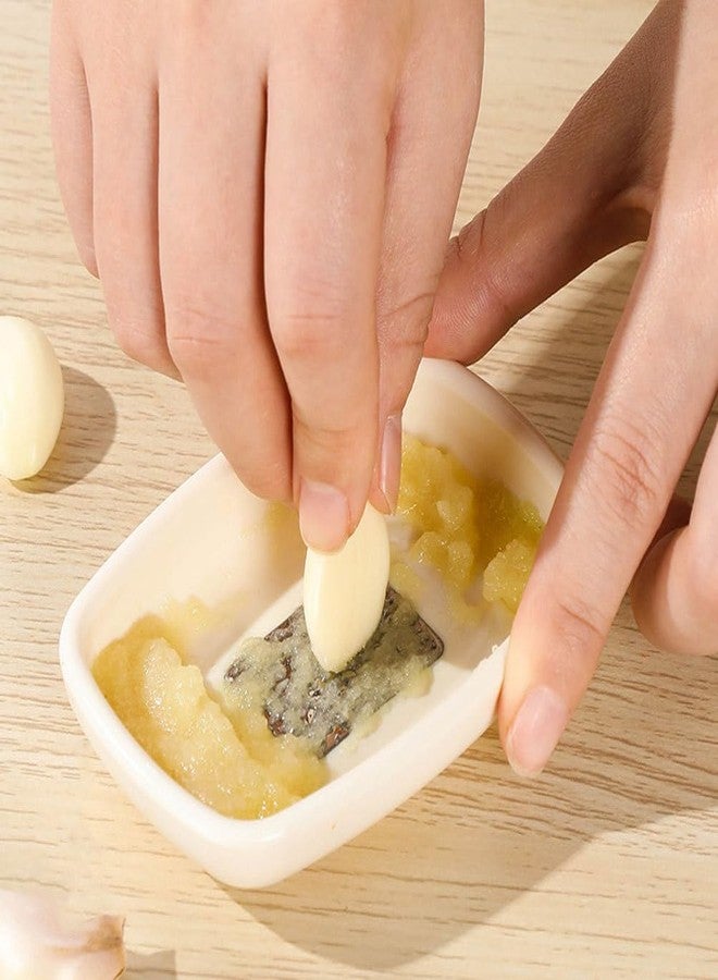 HOLIDYOYO Reusable Stainless Steel Ginger Garlic Grater Handheld Kitchen Tool 3.93X2.75X0.78In Efficient Ginger Garlic Mincer for Fruits Vegetables Cooking - Image 3