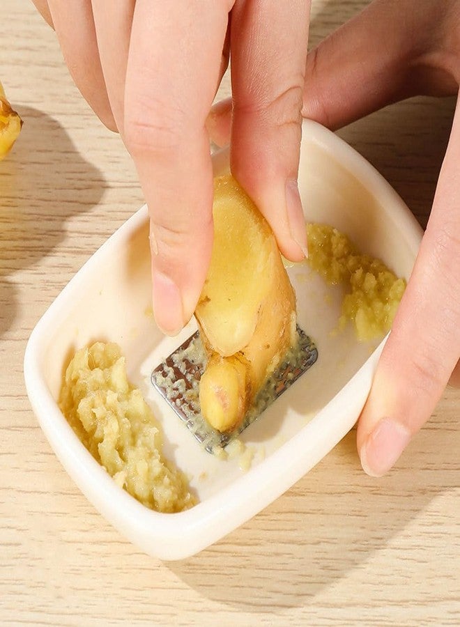 HOLIDYOYO Reusable Stainless Steel Ginger Garlic Grater Handheld Kitchen Tool 3.93X2.75X0.78In Efficient Ginger Garlic Mincer for Fruits Vegetables Cooking - Image 5