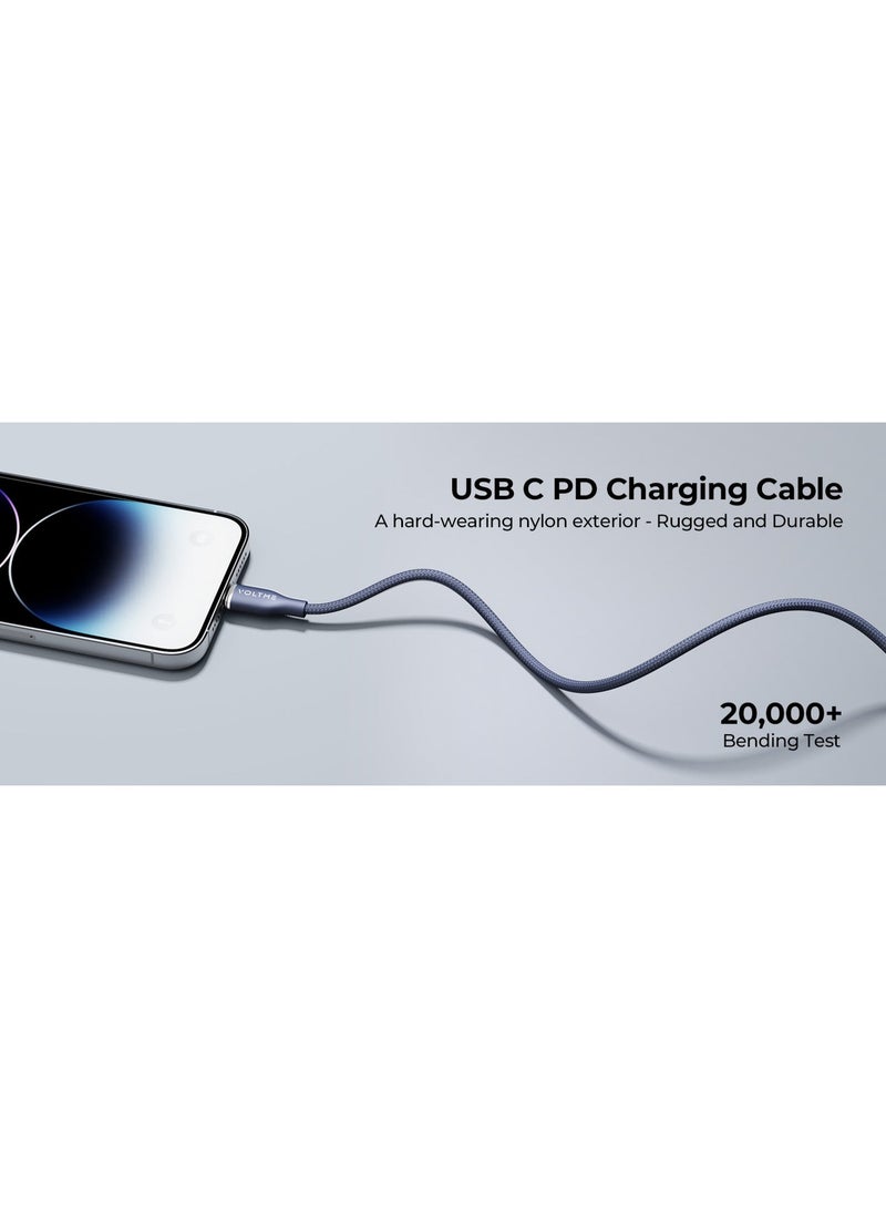 VOLTME Powerlink Rugg 60W PD 3A Cable Type C to Lightning, Premium Nylon Braided Fast USB C Data Transfer Cable for iPhone 15 Pro Max/Pro/Plus, Samsung S23 Ultra, Xiaomi, Huawei, etc (1.2 M) – Black - Image 5