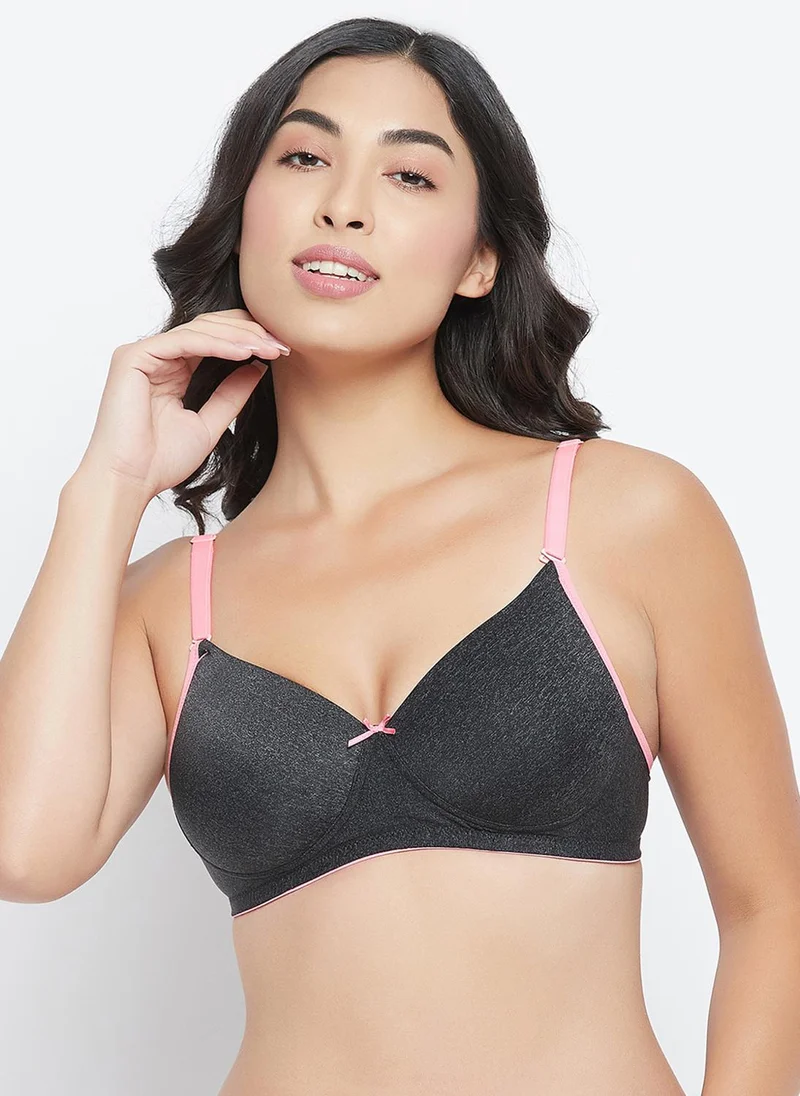 Clovia Clovia Padded Non-Wired Full Cup Multiway T-shirt Bra in Dark Grey Melange