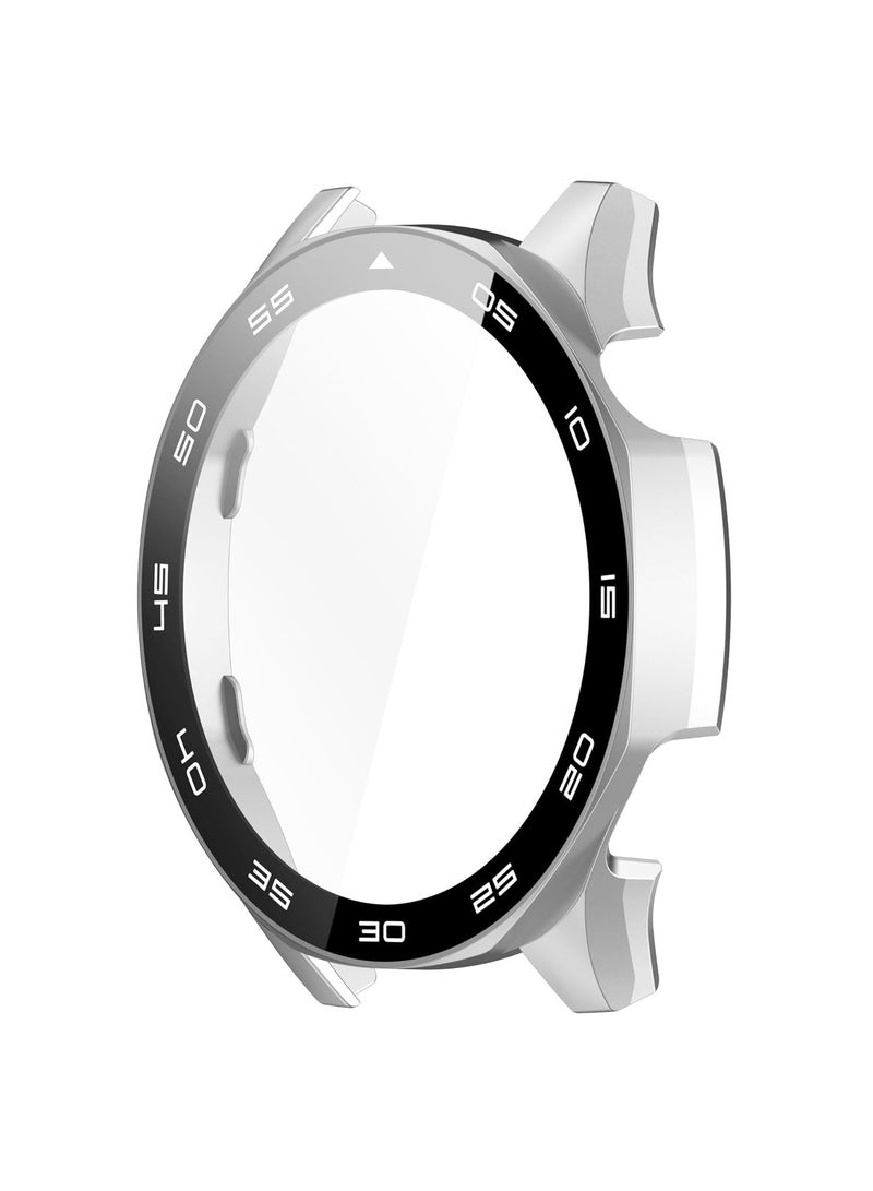 Full Coverage Case for Huawei Watch GT5(46MM),All-around Anti Scratch Shockproof Protective Hard PC Tempered Glass Compatible with Huawei Watch GT5 46 MM,Silver - Image 5