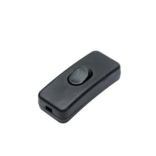 Electronicspices Electronic Spices Black Spst Halfway Rocker Button Inline Switch for Table Lamp Pack of 10pcs - Image 1