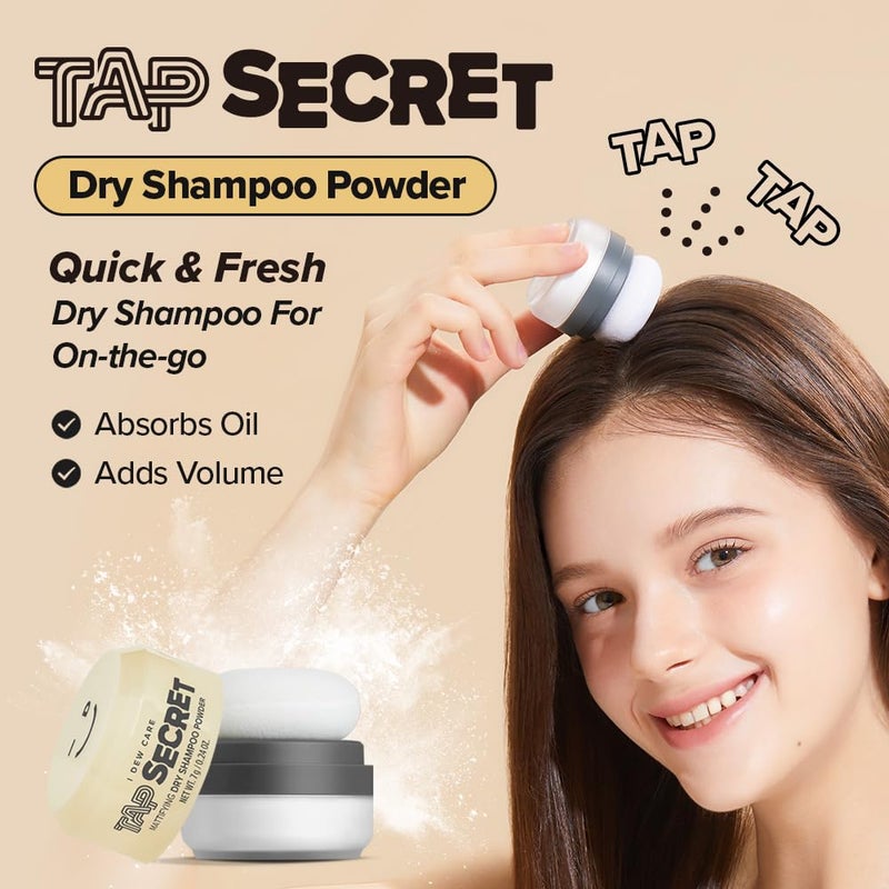 I DEW CARE Tap Secret Dry Shampoo Powder with Biotin - Tap Secret Original | Strengthening & Volumizing, Refillable, Travel size, Non-aerosol, Brunette, Korean Ginseng, Stocking Stuffers, 0.24 Oz - Image 2