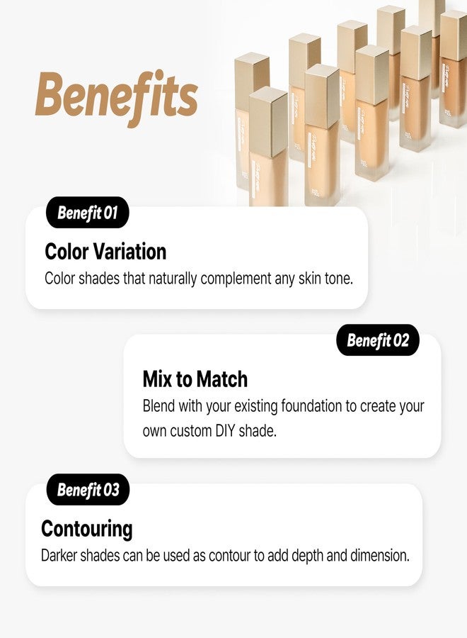 تاتش إن سول كريم أساس تاتش إن سول بريتي فلتر بيرفكت فينيش لإطلالة طبيعية خالية من العيوب - قاعدة خفيفة الوزن بتغطية كاملة غير لامعة لجميع أنواع البشرة - مكياج للوجه بمكونات طبيعية، 1.18 أونصة سائلة (#5 ديب) - Image 3