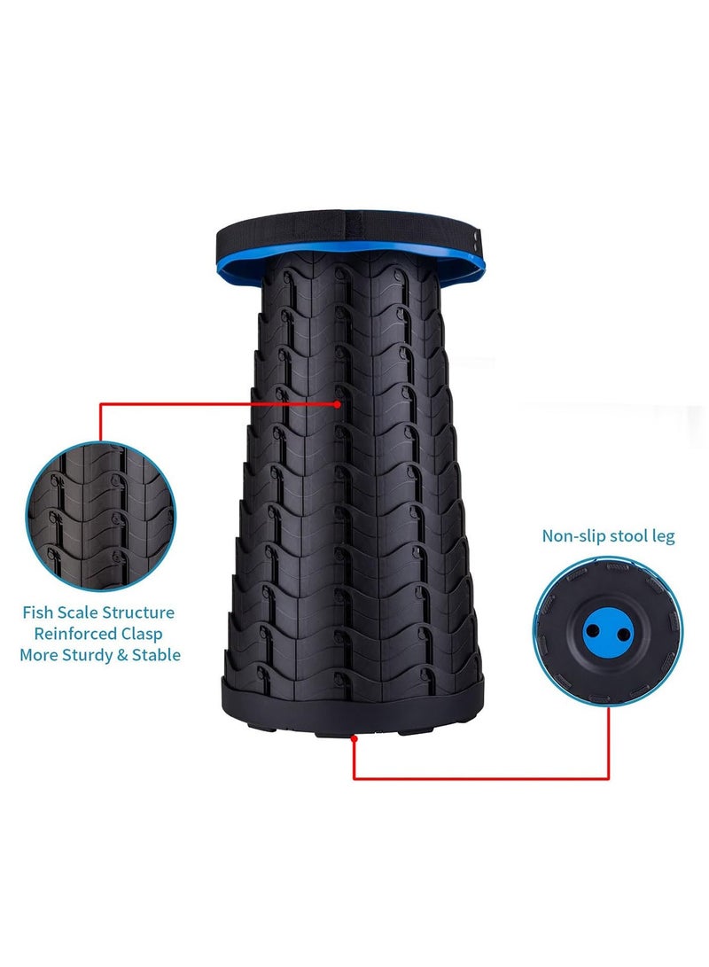 مقعد قابل للطي خفيف الوزن ولكن أكثر قوة ، مقعد قابل للطي المحمول للتخييم الصيد المشي لمسافات طويلة شواء ، أزرق. - Image 2