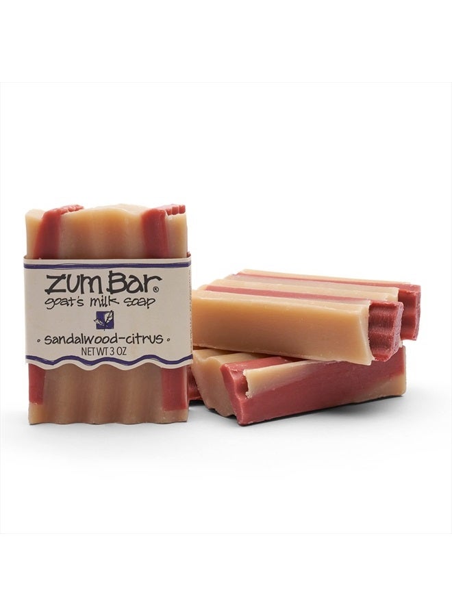 Indigo Wild Zum Bar Goat's Milk Soap - Sandalwood-Citrus - 3 oz (3 Pack) - Image 1