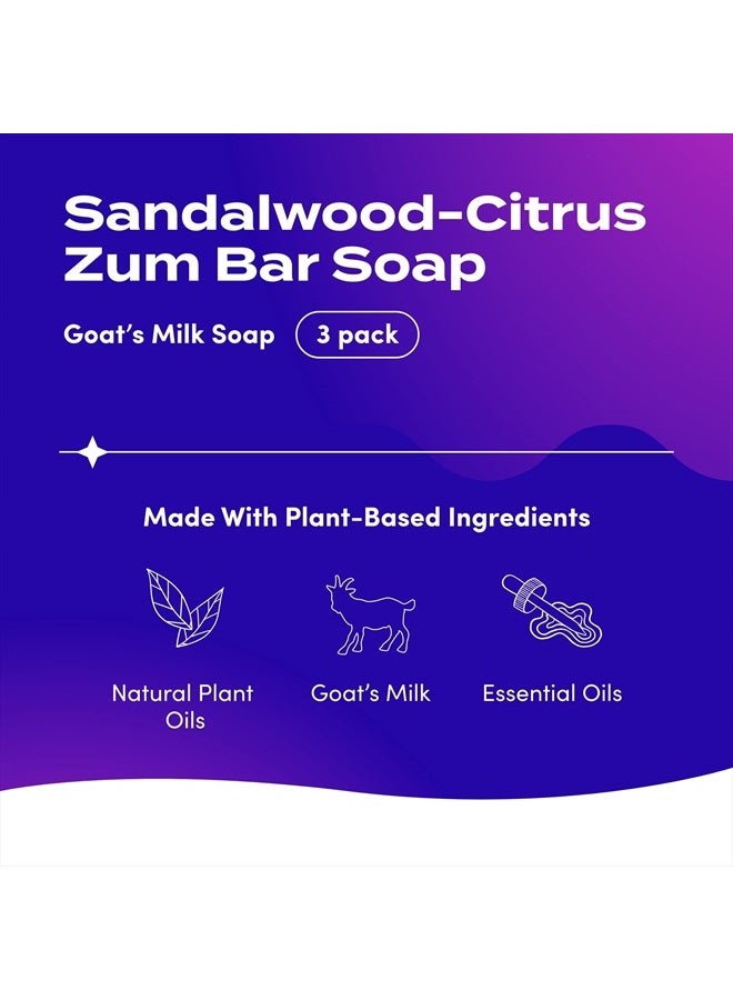Indigo Wild Zum Bar Goat's Milk Soap - Sandalwood-Citrus - 3 oz (3 Pack) - Image 2