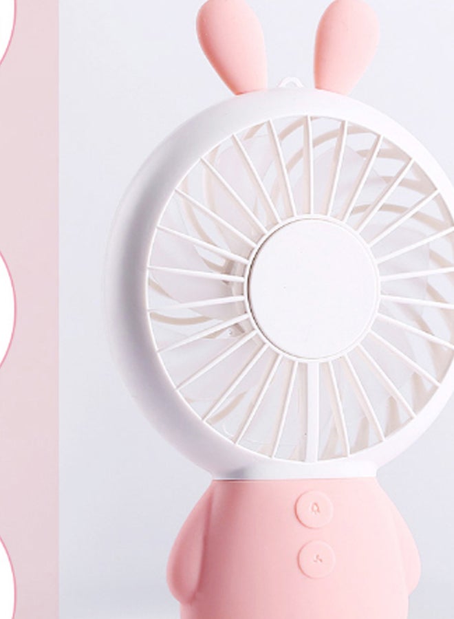 Loquat USB Rechargeable Portable Mini Handheld Fan White/Pink - Image 2
