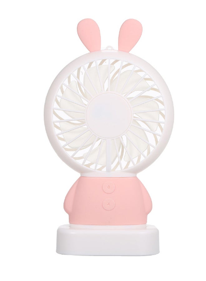 Loquat USB Rechargeable Portable Mini Handheld Fan White/Pink - Image 1