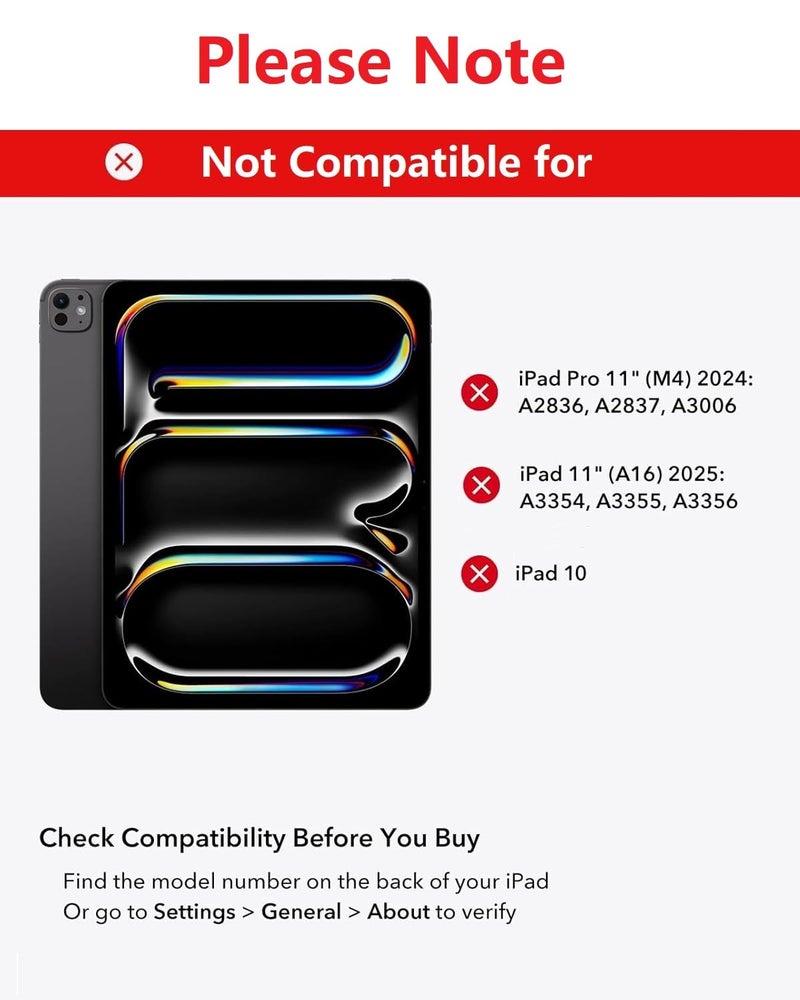 typecase Edge Keyboard for iPad Air 11 (M3/M2), Air 5th/4th & Pro 11 (4th/3rd/2nd/1st), 11-Colors Backlit, Magic Floating Cantilever, Precision Multi-Touch Trackpad-White'25 (Not fit A16/10th/ 11-M4) - Image 2