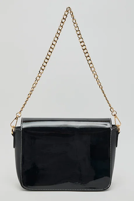 أر أند بي Glossy Flap Shoulder Bag