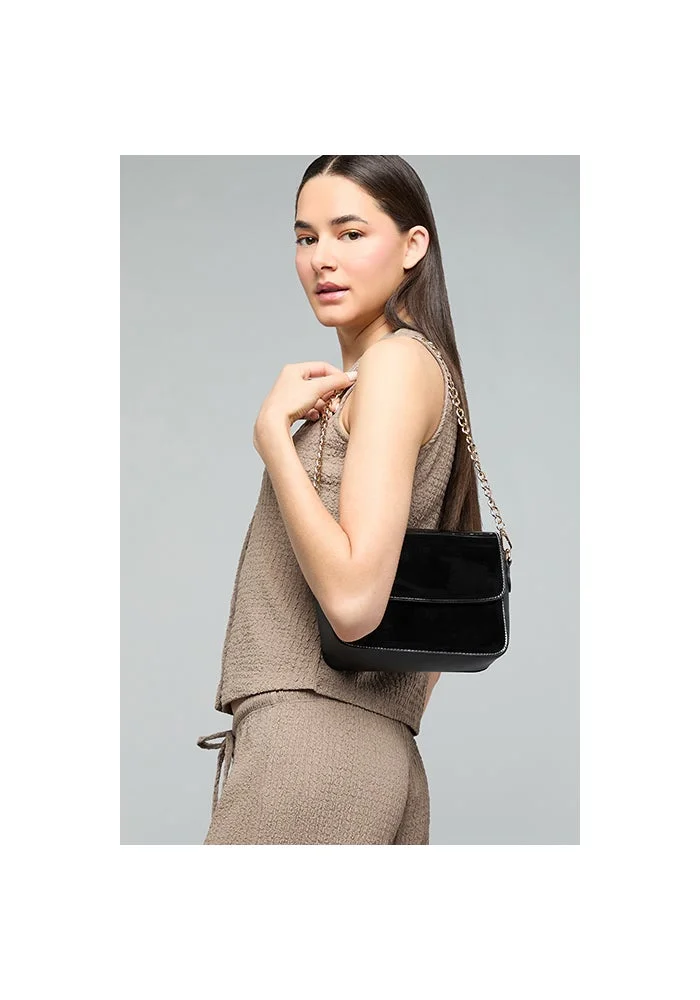 R&b  Glossy Flap Shoulder Bag for Women | Best Price UAE