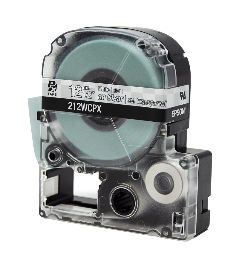 LABELWORKS Epson 212WCPX Genuine PET (Polyester) Tape Cartridge - White on Clear Label Maker Tape - 1/2" (12MM) Wide, 30' - Image 3