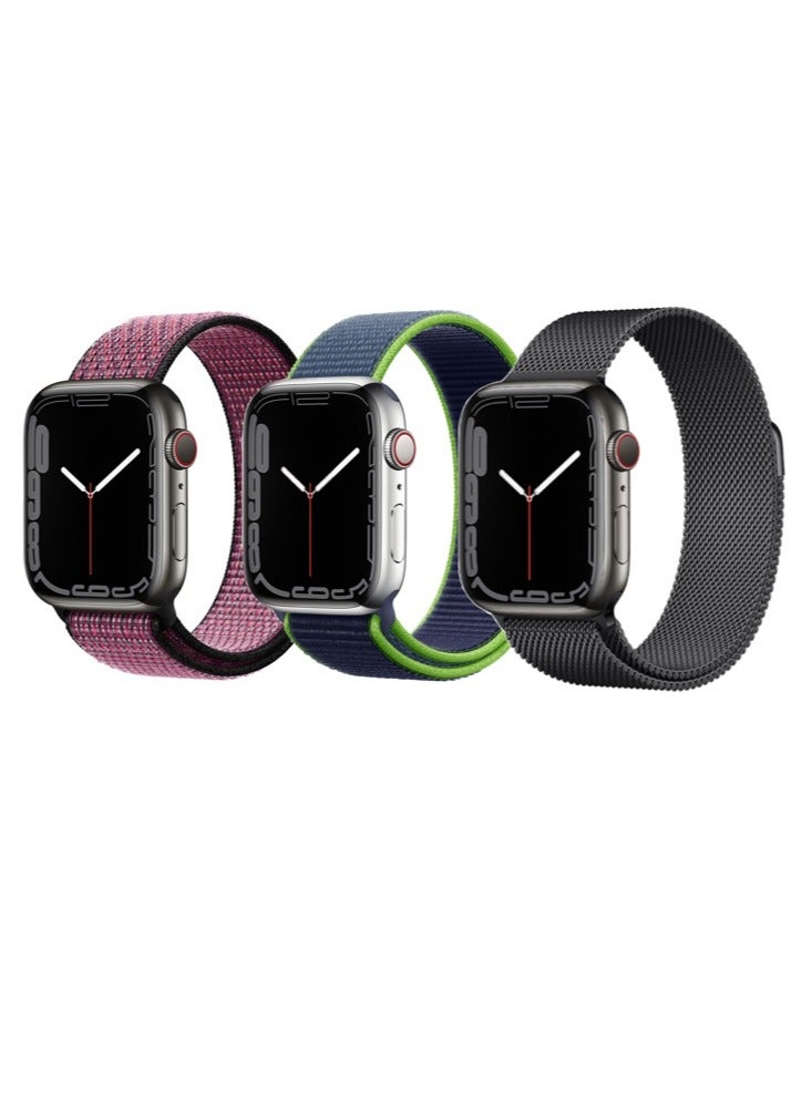 Perfii 3pcs Apple Watch Strap 42/41/40/38mm Replacement for Apple Watch Series 10/9/8/7/6/5/4/SE - Image 1