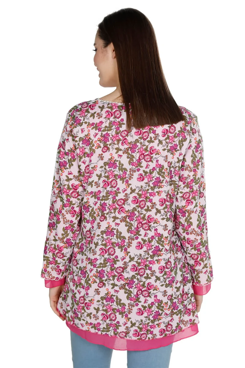 اليش شيل بيزي Long Sleeve Ceyda Voile Blouse Pink 6166