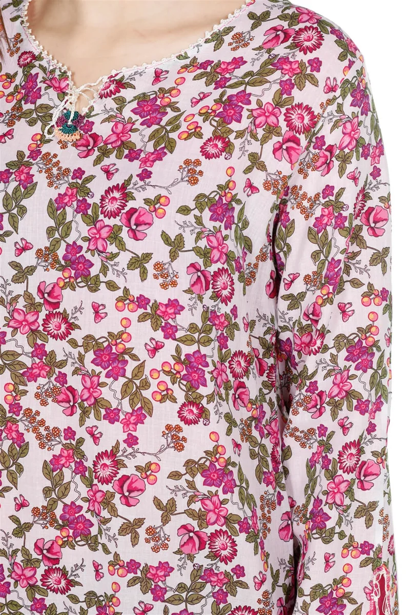 اليش شيل بيزي Long Sleeve Ceyda Voile Blouse Pink 6166