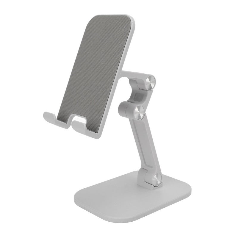 Mini Phone Stand - White Foldable Design Plus Weighted Silicone Base - Adjustable 120° Angle Portable Tablet Stand with Charging Hole for Home Office Travel - Image 5