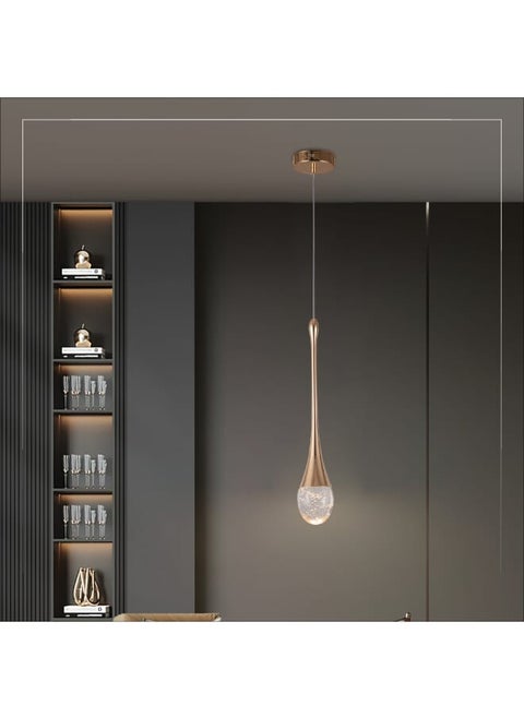 Drop-Shaped Crystal Pendant Light 6579 Nordic Style Long Line Chandelier LED Ceiling Lamp Modern Lighting Fixture