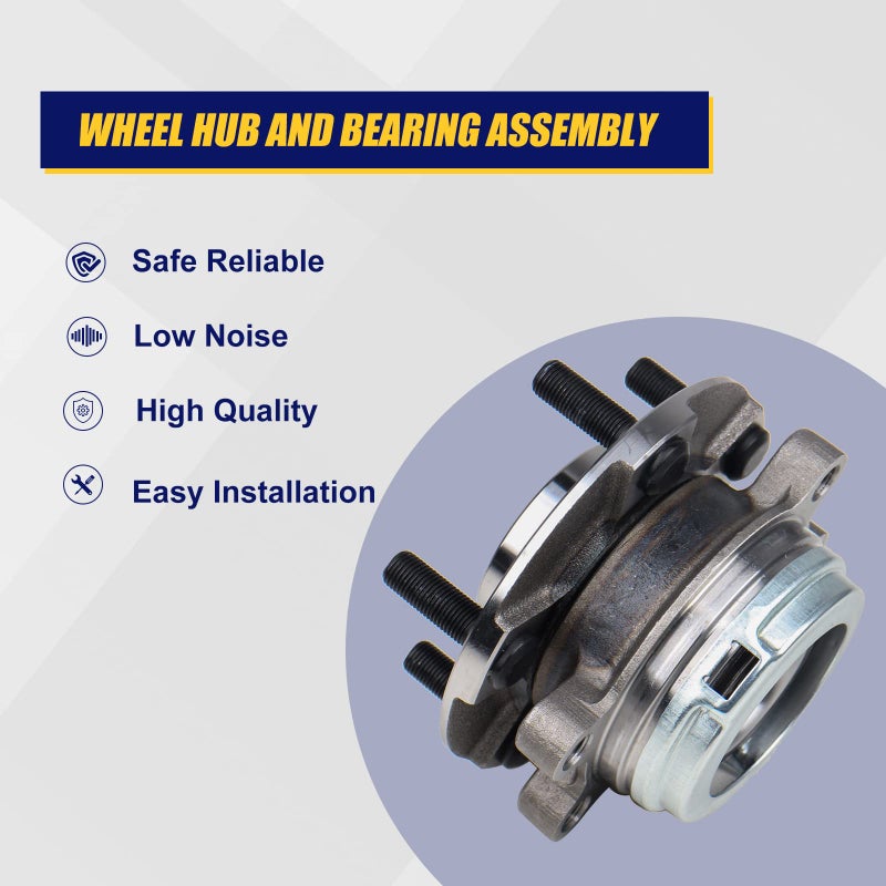 KUSATEC 513296 [2 Pack] Front Wheel Hub and Bearing Assembly Fit for Nissan Altima 2007-2018, Maxima 2009-2019, Murano 2009-2018, Pathfinder 2013-2019, Infiniti JX35 2013, QX60 2014-2019, 5 Lug - Image 2