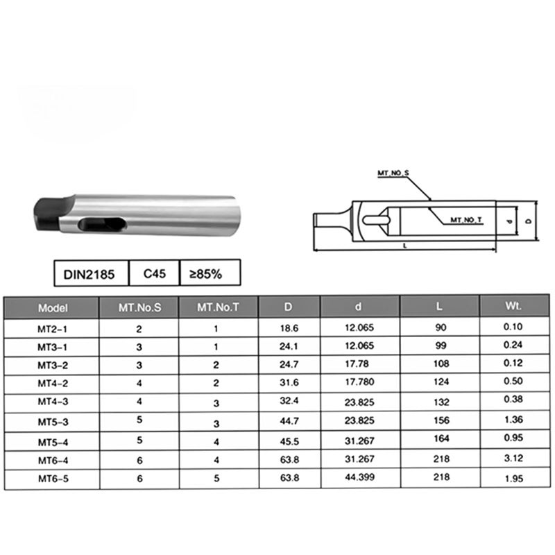 Morse Taper Adapter Reducing Sleeve MT2 MT3 MT4 MT5 Sleeve Arbor For Tool Shank - Image 3