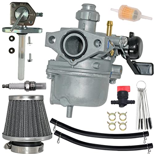 JDLLONG XR70 CRF70 Carburetor for Honda XR70R 19972003 for CRF70 XR70 19972005 for CRF70F 20042012 16100GCF672 With Air Filter Fuel Valve Petcock Spark Plug
