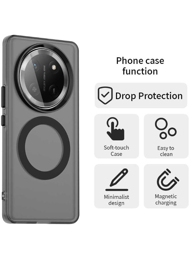 Honor X9c Case, Honor X9C Skin Friendly Frosted Case, [Compatible with Magsafe][Anti-Drop Shockproof][Anti-Slip][No Yellowing] Slim Hard Case for Honor X9c 5G 6.78 inch, Translucent Black