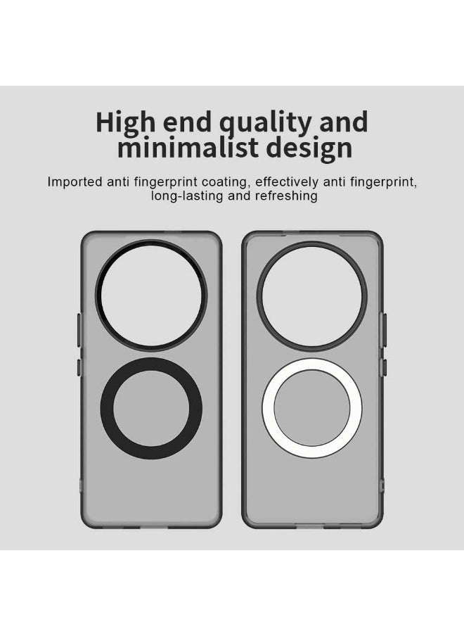 Honor X9c Case, Honor X9C Skin Friendly Frosted Case, [Compatible with Magsafe][Anti-Drop Shockproof][Anti-Slip][No Yellowing] Slim Hard Case for Honor X9c 5G 6.78 inch, Translucent Black