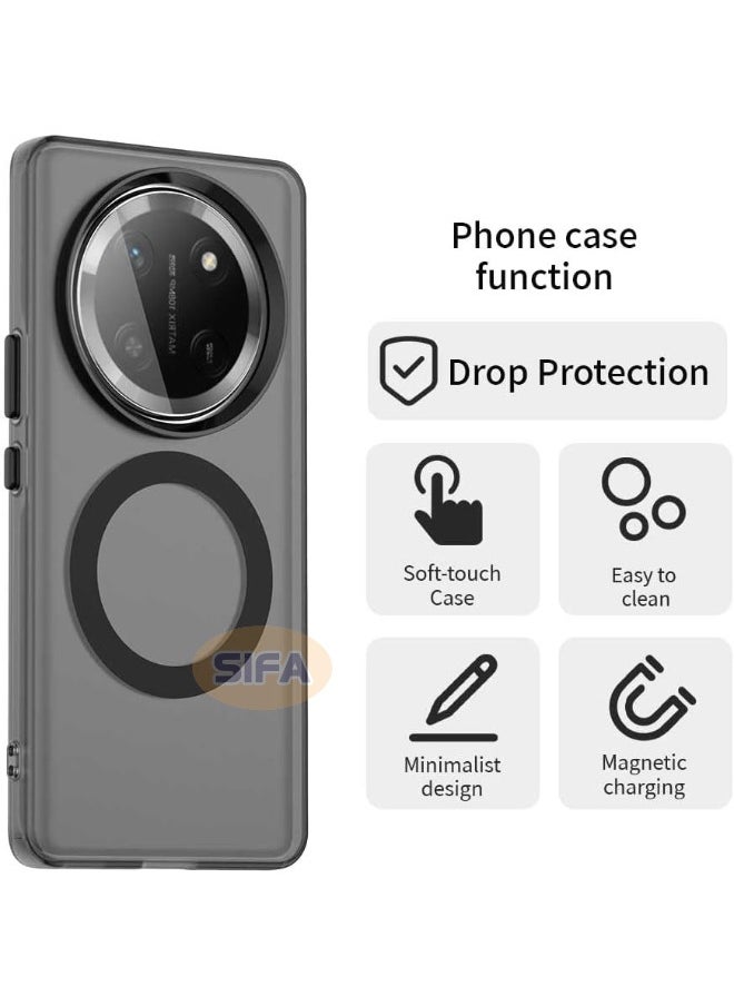 Generic - Honor X9c Case, Honor X9C Skin Friendly Frosted Case, [Compatible with Magsafe][Anti-Drop Shockproof][Anti-Slip][No Yellowing] Slim Hard Case for Honor X9c 5G 6.78 inch, Translucent Black - Image 1