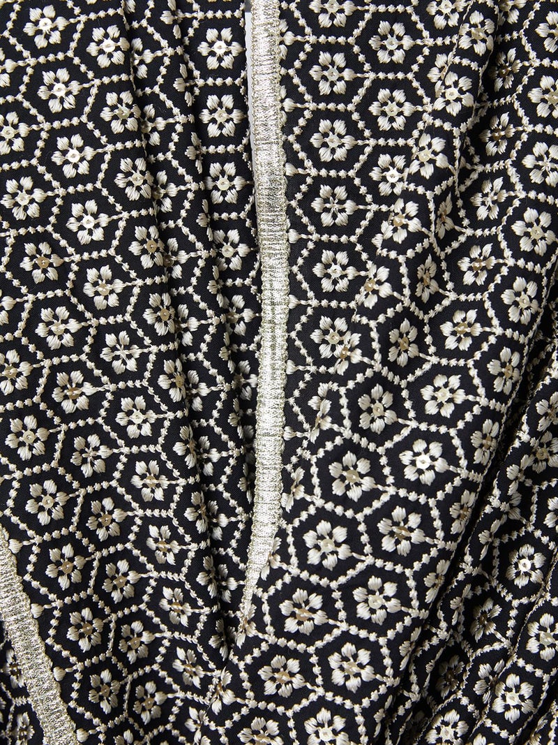 VASTRAMAY Men’s Embroidered Sequined Dupatta with Lace Detailing – Festive & Wedding Attire (VASMD633BL_F) - Image 4