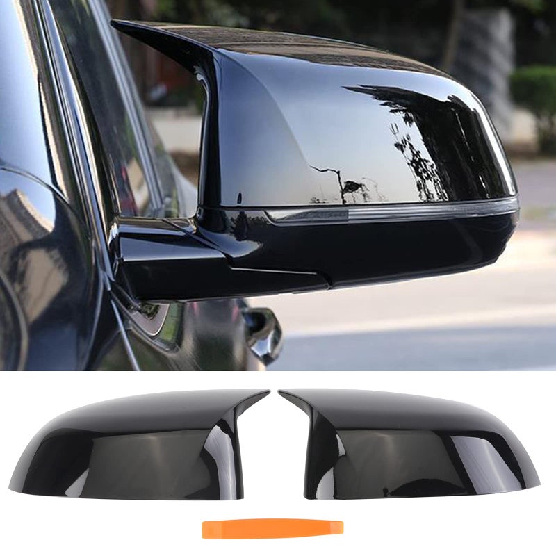 BILLDIO Side Mirror Cover Caps For 20182021 X3 G01 X4 G02 X5 G05 X6 G06 X7 G07 Glossy Black