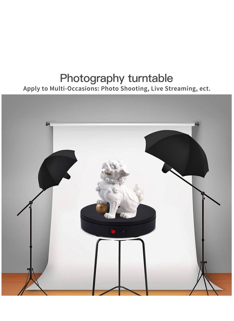 Generic - Motorized Rotating Display Stand, 360 Degree Electric Rotating Turntable for Photography Products Display£¬Live Video Show,Remote Control Angle, Speed (Black, 11.8inch / 176Lbs Load,Wireless) - Image 1