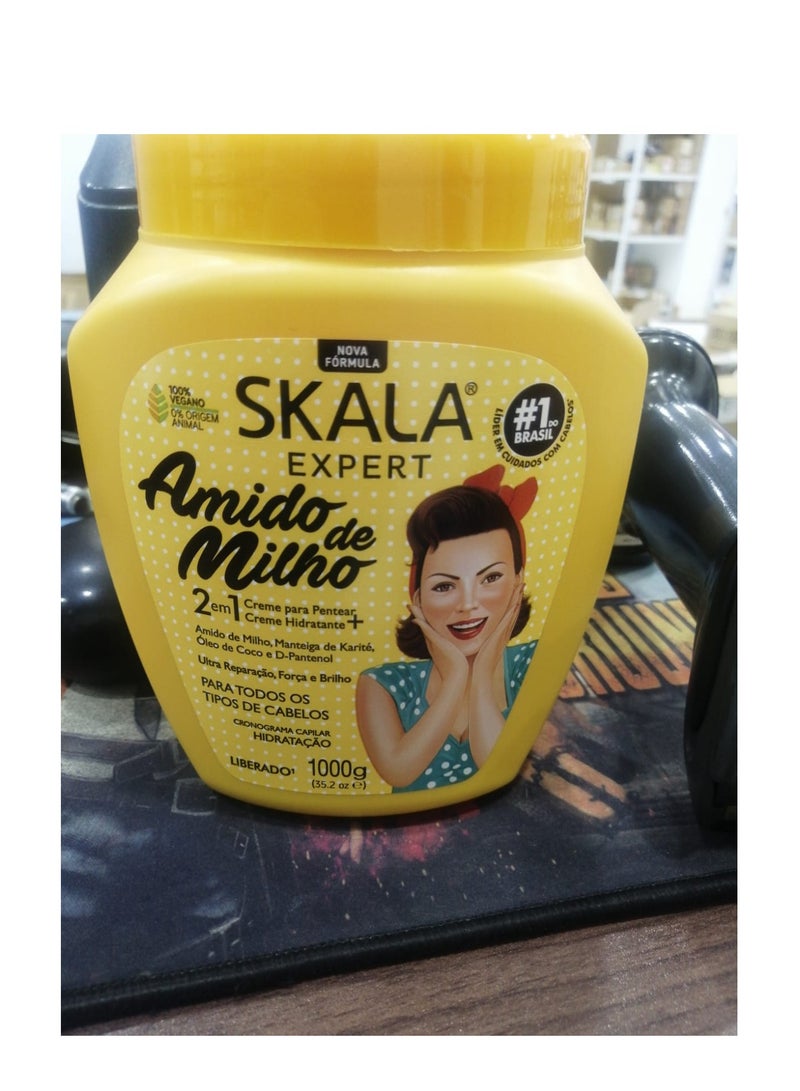 سكالا كريم اسكالا اكسبرت سكارا نشا الذرة- اميدو دي ميلهو- العناية الكاملة بالشعر 1000 2.2 باوند عبوة 1 قطعة - Image 3