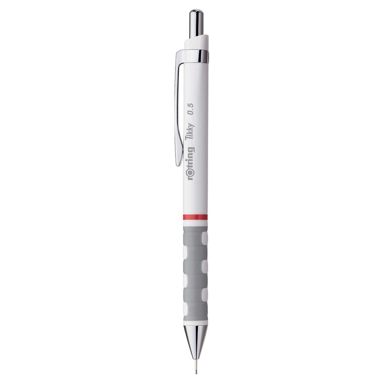 Rotring 0.5mm Mechanical Clutch Lead Pencil | Tikky | for Smooth Writing Drafting Drawing | White Barrel | Stationery - Image 1