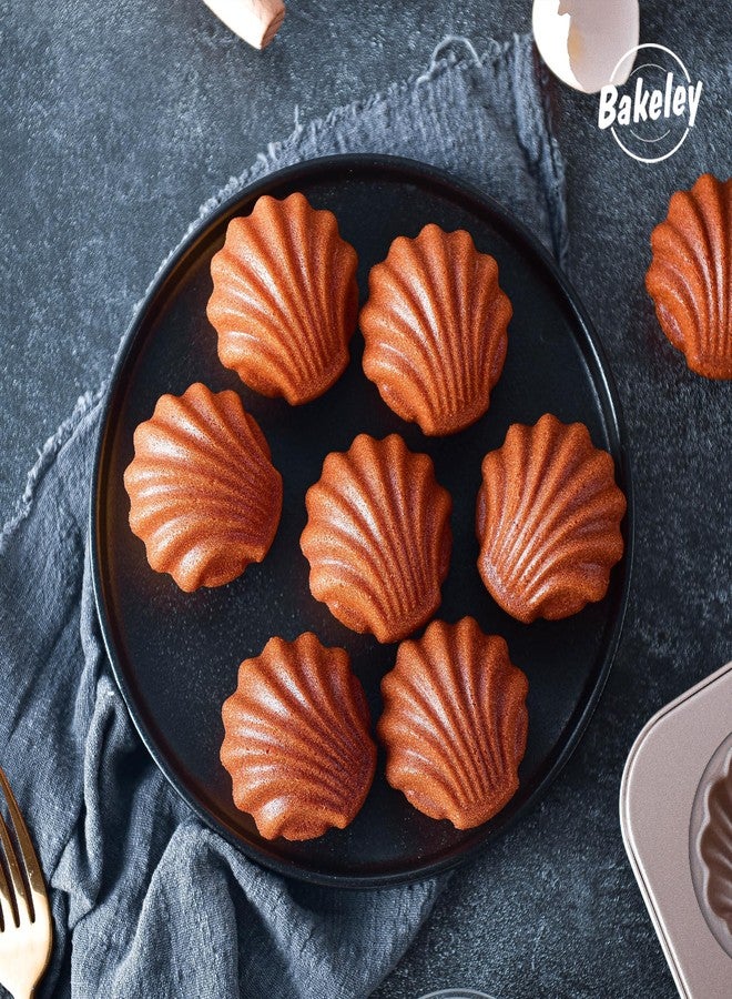 Bakeley Madeleine Mold Cake Pan, 9-Cavity Non-Stick Spherical Shell Madeline Bakeware for Oven Baking (Champagne Gold) - Image 4