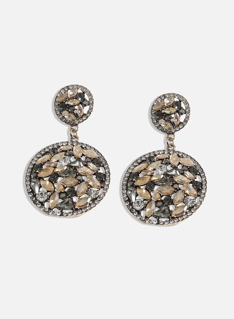 سوهي أقراط دائرية متدلية - كروم وعنبر