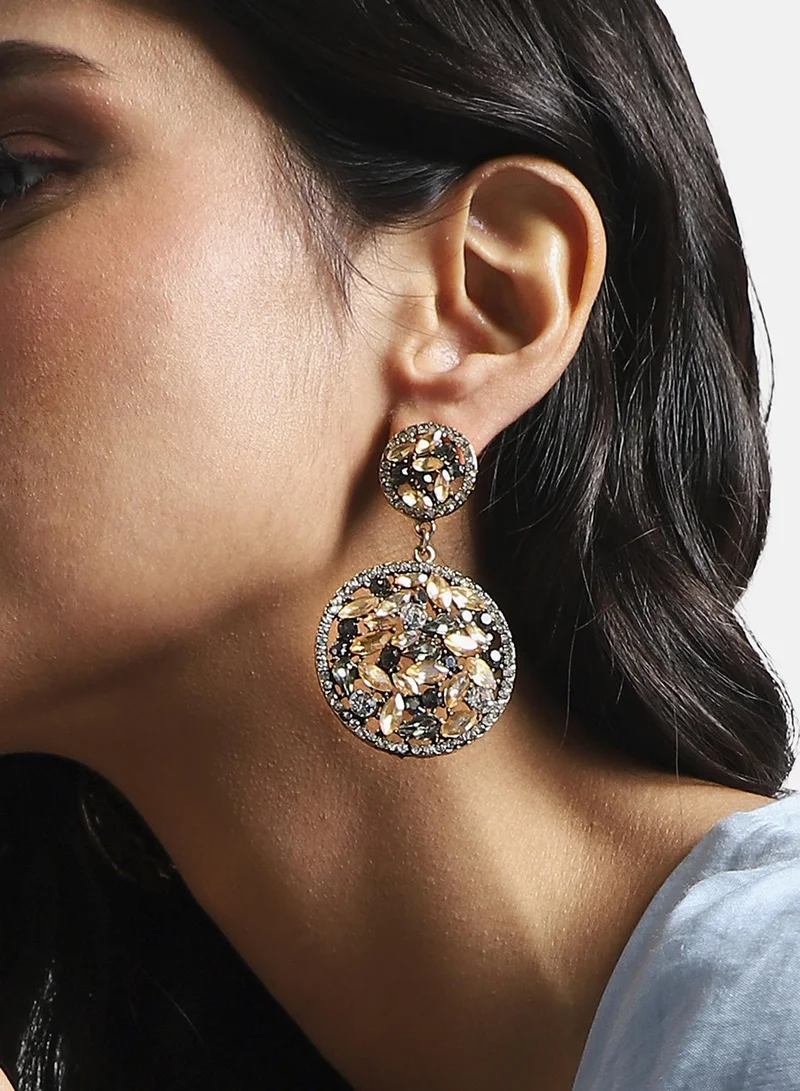 سوهي أقراط دائرية متدلية - كروم وعنبر