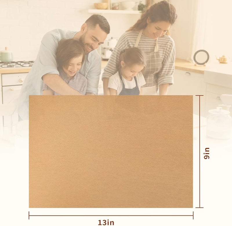 TROUSKAIG 100pcs 9x13 inch Unbleached Parchment Paper Sheets for baking, Precut Heavy Duty Parchment Paper for Quarter Sheet Pans, Brown Non-Stick Liners for Oven, cookie sheets, Air Fryer Liners - Image 2