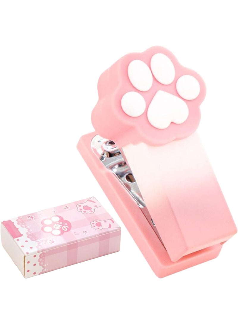 Office stapler | Compact cat claw paper fastener | Portable stapler for 2-15 pages binding Office School Classroom Travel Christmas Party Suitable for Students Children (Stapler 1PCS + Needle 1PCS) - Image 1