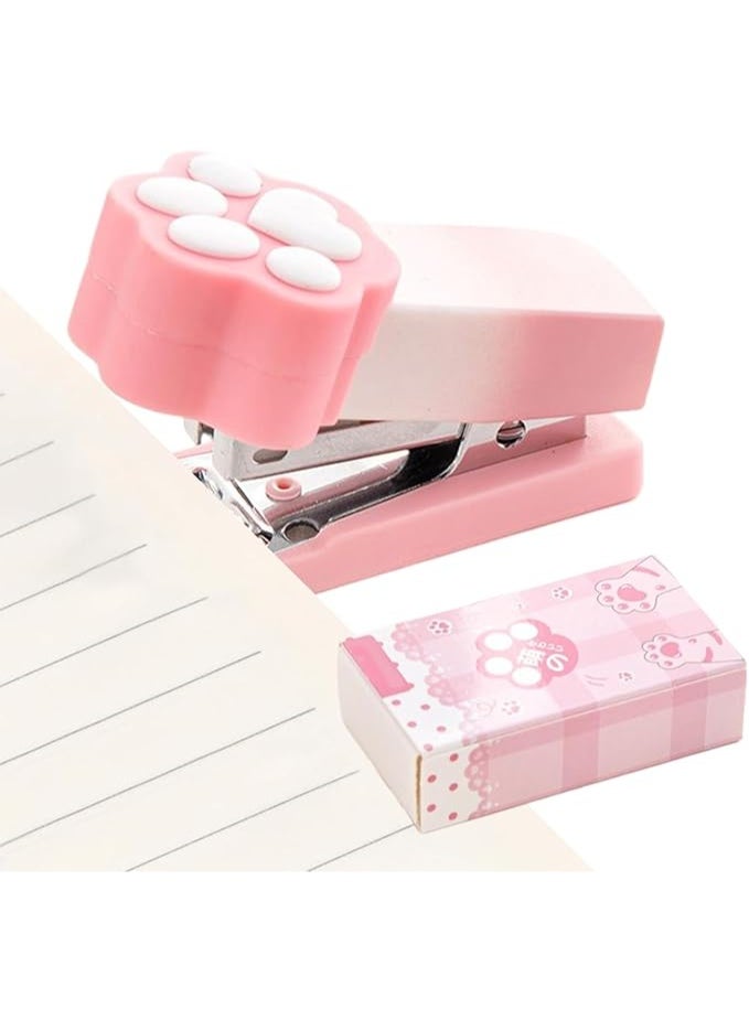 Office stapler | Compact cat claw paper fastener | Portable stapler for 2-15 pages binding Office School Classroom Travel Christmas Party Suitable for Students Children (Stapler 1PCS + Needle 1PCS) - Image 3