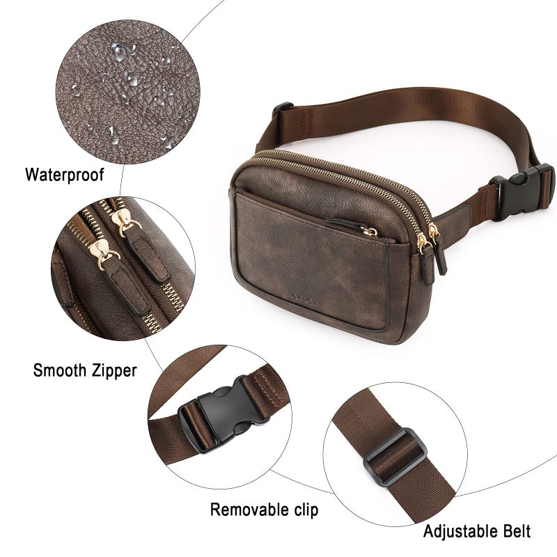 CLUCI Belt Bag for Women, Mini Everywhere Crossbody Waist Bag Adjustable Strap, Vegan Leather Women's Fanny Pack - Image 4