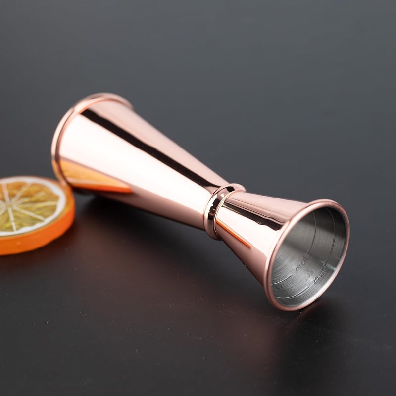TJ 2 Pcs Jigger for Bartending, Cocktail Jigger 2 oz 1 oz with Measurements Inside, 304 Stainless Steel Jigger, bar Accessories, Cocktail Measuring Cup, Rose - Image 5