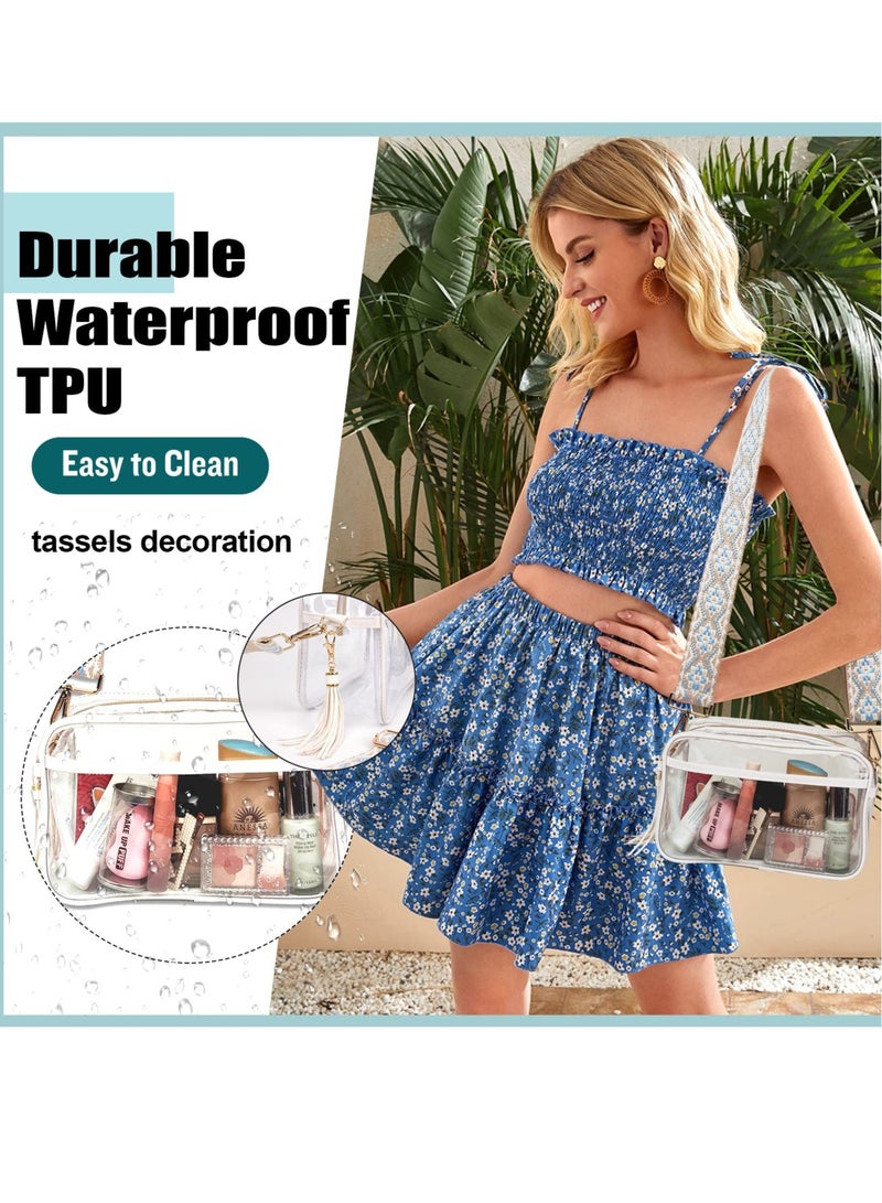 Clear Stadium Approved Transparent Bag with Guitar Strap, Stylish Crossbody Backpack for Women and Girls, Ideal for Sports Events, Music Festivals, Hiking and Concerts - Image 3