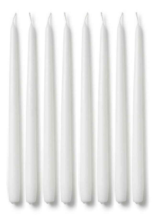 LUCES Paraffin Wax White Tall Taper Stick Candles Pillar Smokeless Dripless Scented for Party Home Dinner Table Decor Set of 8 Burn Time 8 Hour - Image 1