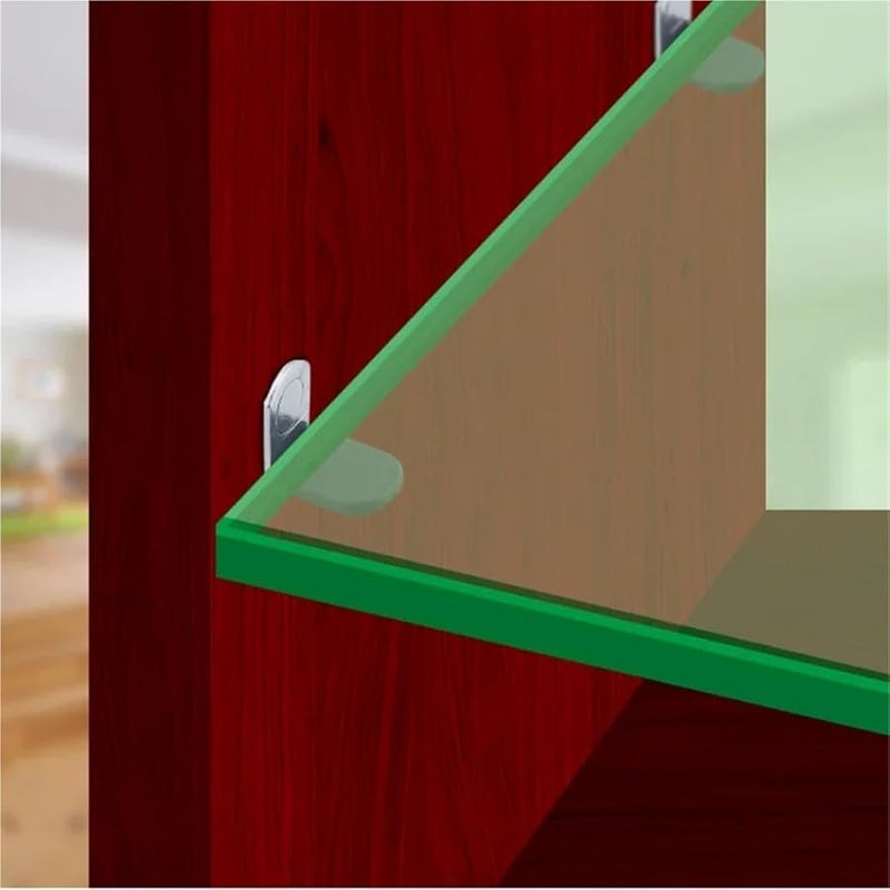 Glass Clamp Bracket Cabinet Support Clapboard Shelf Pin 7 Word Angle Code Metal Fixation Style 2 Bronze 50pcs - Image 4