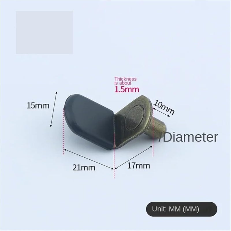 Glass Clamp Bracket Cabinet Support Clapboard Shelf Pin 7 Word Angle Code Metal Fixation Style 2 Bronze 50pcs - Image 3